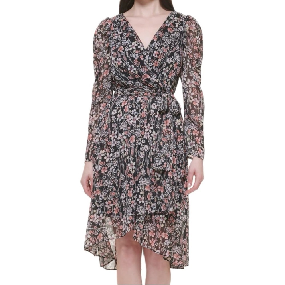 Tommy Hilfiger Women's Fit and Flare Midi Long Sleeve Dress - Size 8